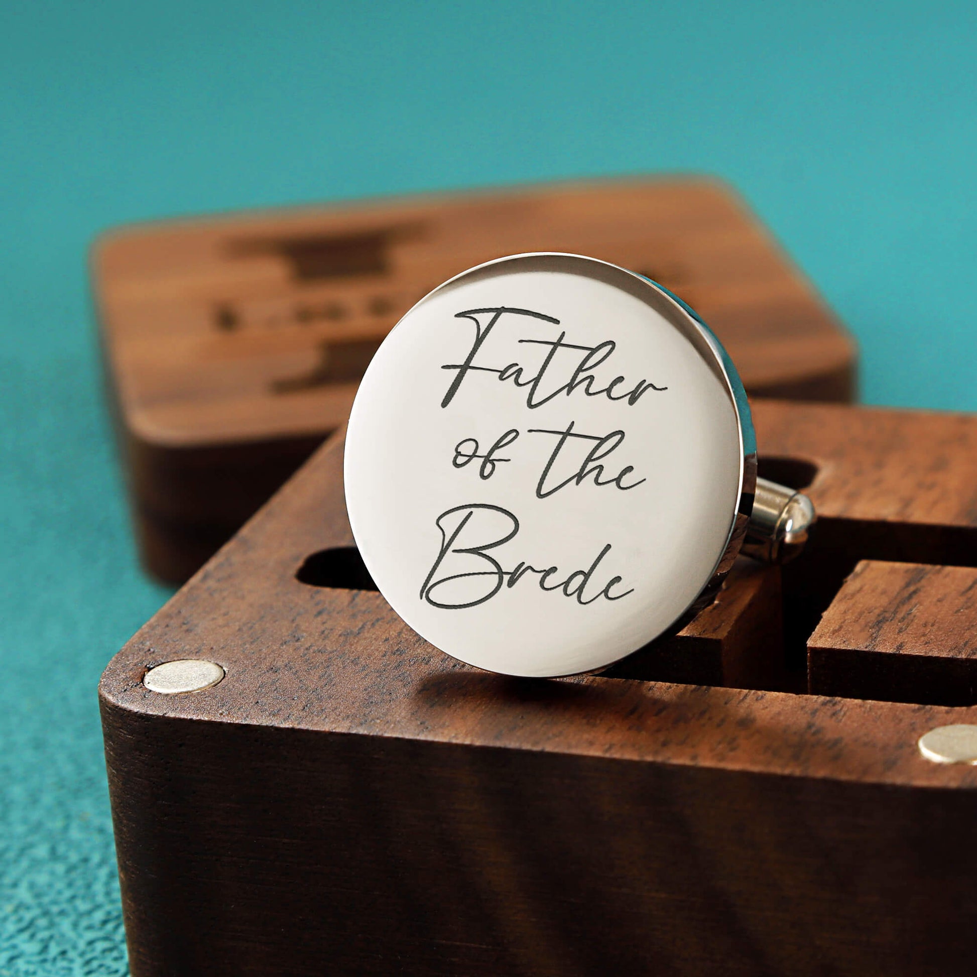 Personalized silver cufflinks for groom