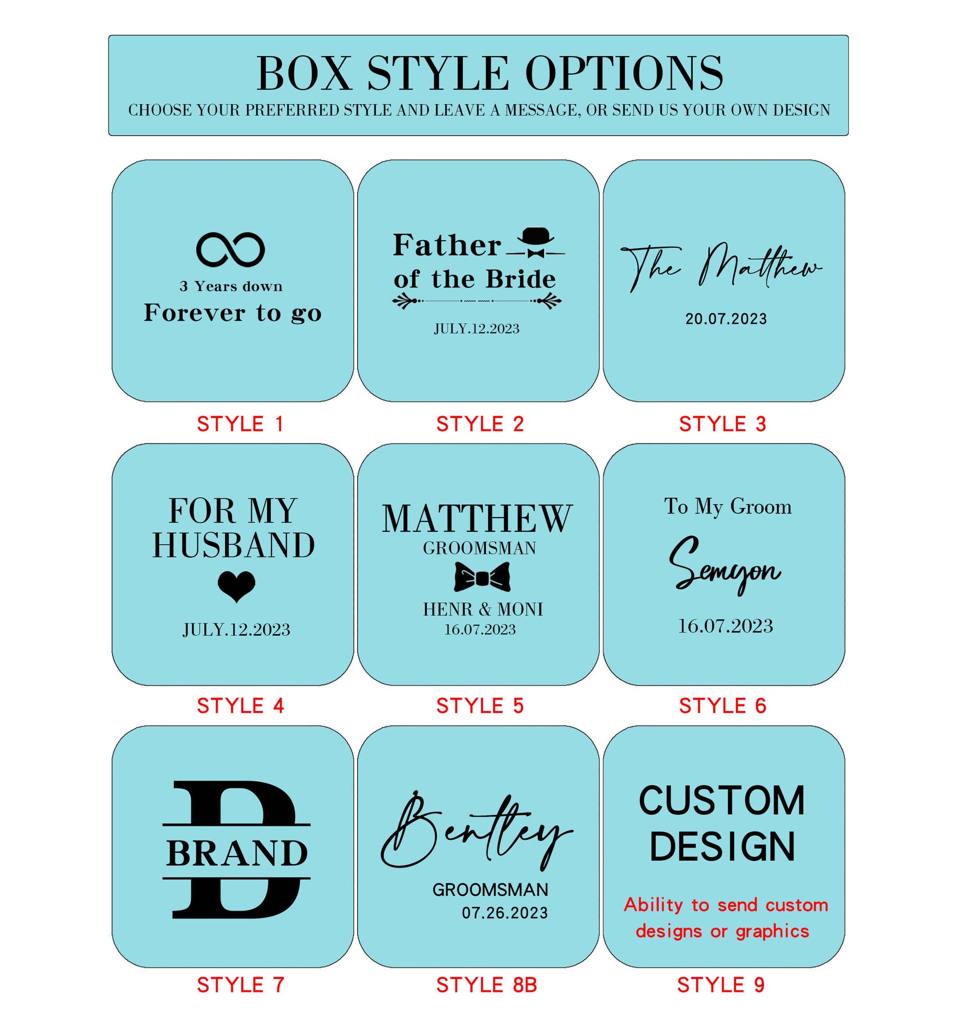 Personalized cufflinks box designs