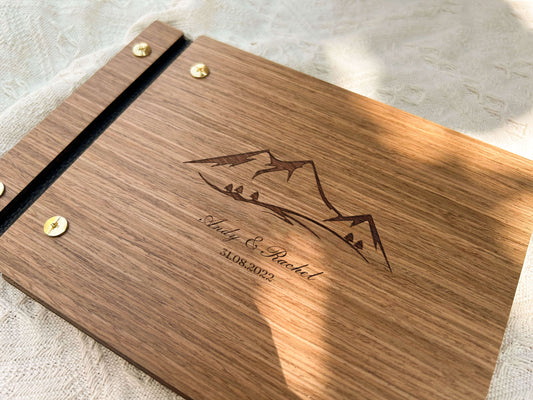 Personalized Walnut Wood Guest book