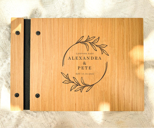 Personalized Cherry Wood Guest book