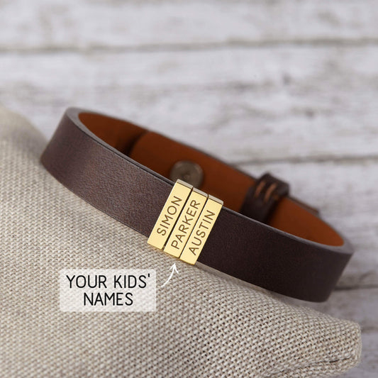 Personalized Dad Bracelet With Kids Names