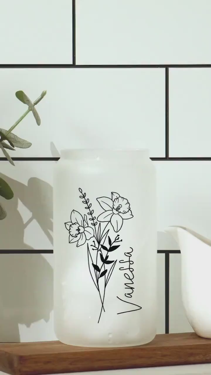 Personalized Birth Flower Tumbler